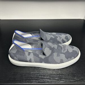 Rothy’s the Original Slip On Sneaker in Black Grey Camo Print Size 8.5